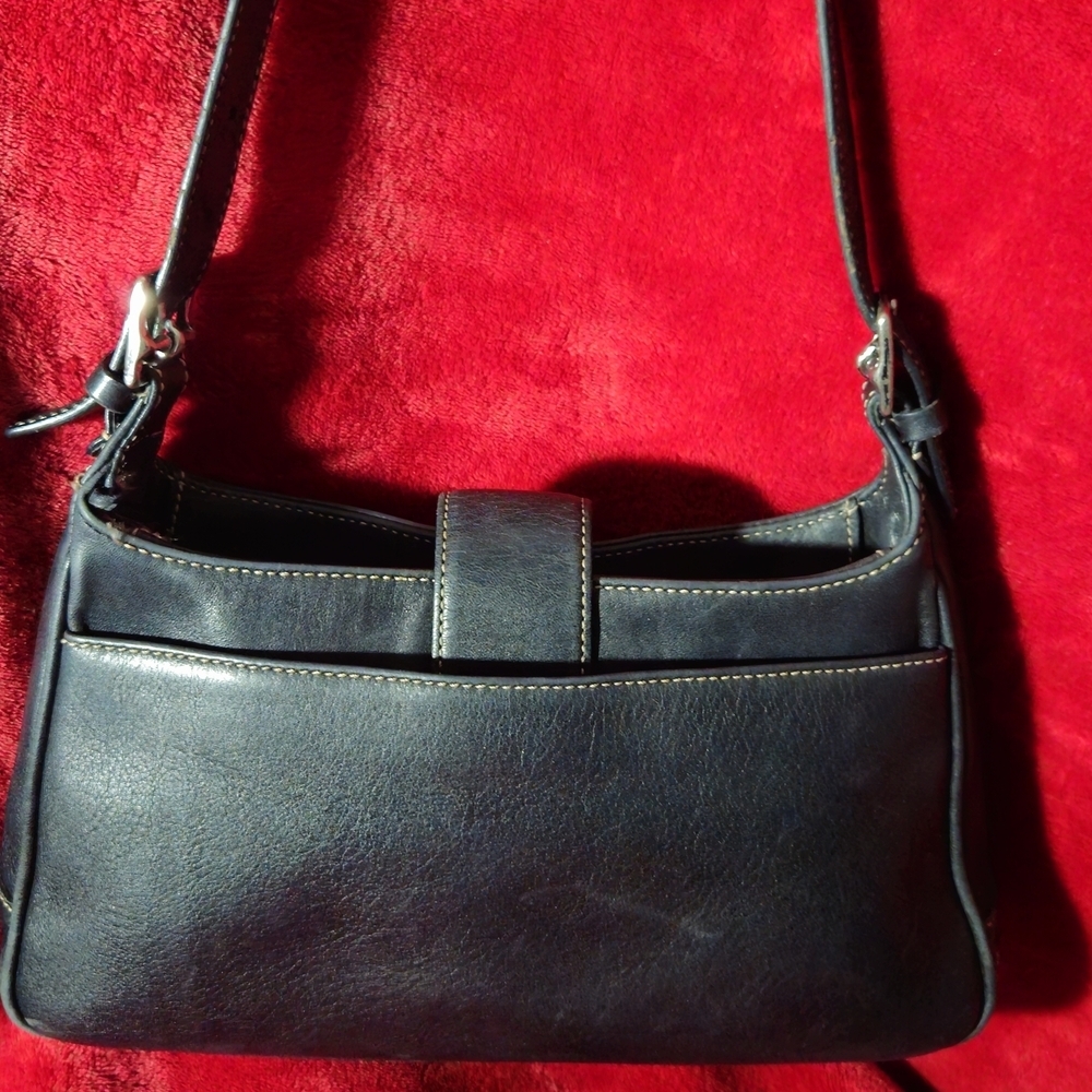 Vintage Coach Hampton Black Leather Hobo Shoulder Bag - Picture 3 of 13